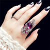 Vintage Crystal Rhinestone Butterfly Ring Set Of 2