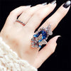 Vintage Crystal Rhinestone Butterfly Ring Set Of 2