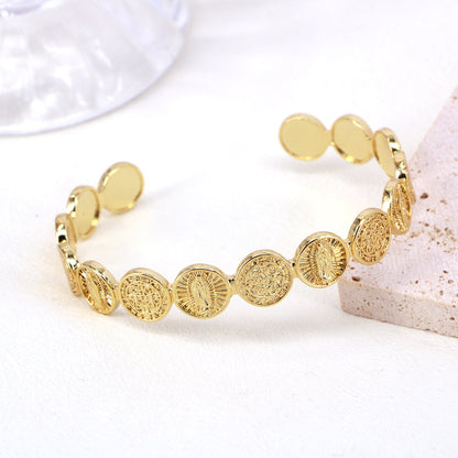 Retro Fashion Simple Gold-plated Adjustable Copper Bracelet