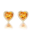 Fashion Heart-shaped Topaz Female Blue Crystal Zircon Copper Earrings