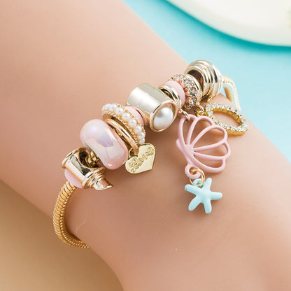 Fashion New Shell Pendant Multi-element Alloy Bracelet