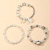 Fashion Gray Crack Stone Beads Mixed Color Geometric Crystal Bracelet