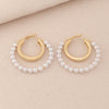 Fashion Alloy Pearl Circle Earrings Simple Sweet Women's Jewelry