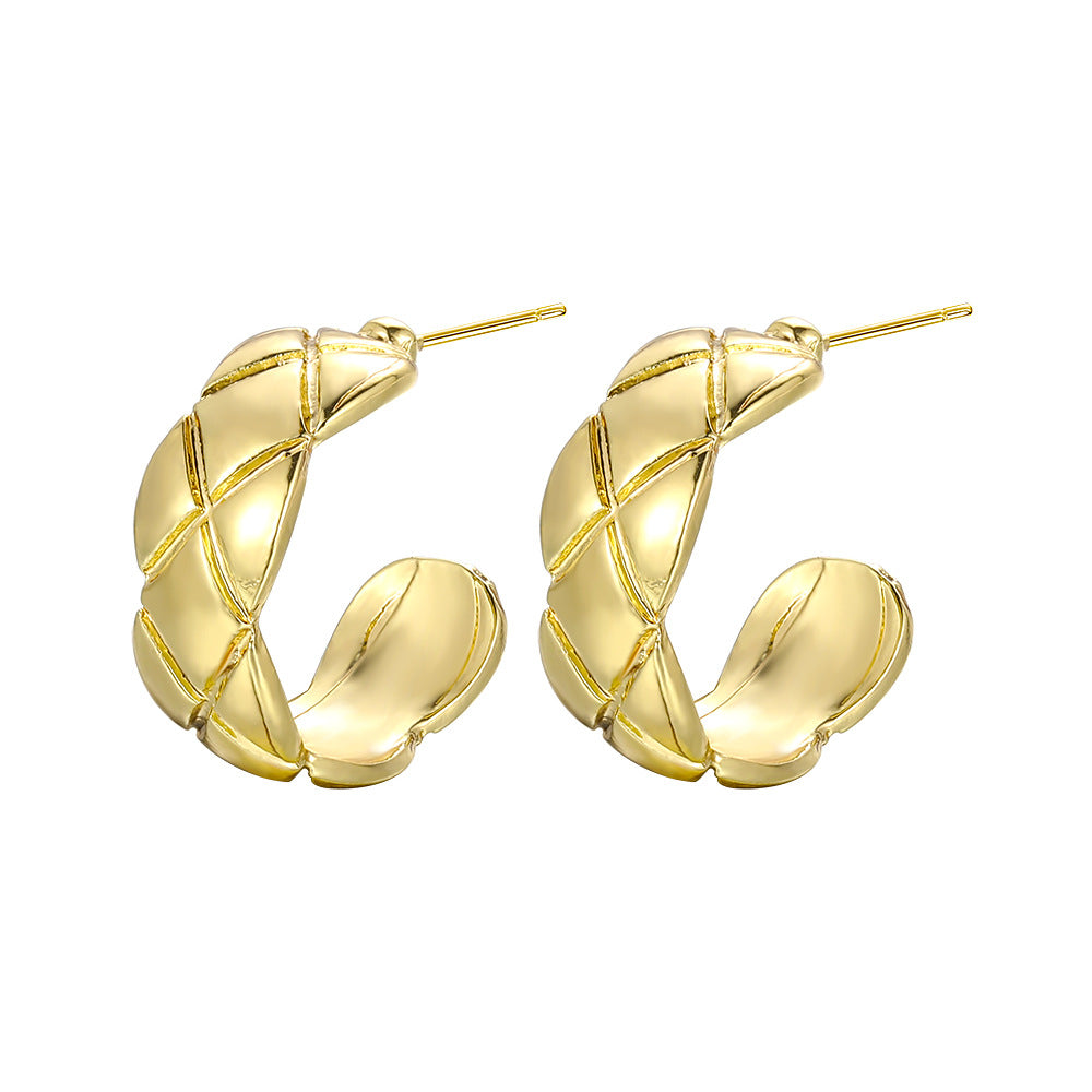 Ins Style C Shape Plating Metal No Inlaid Earrings