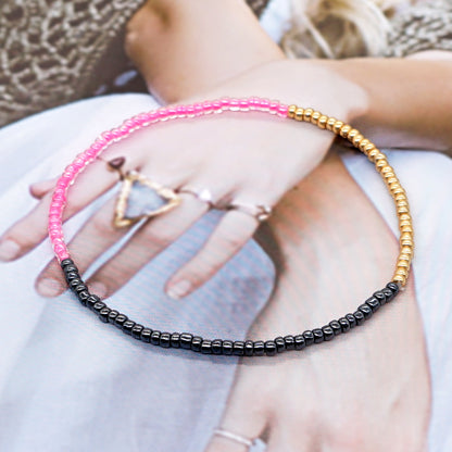 Simple Bohemian Double Color Matching Beads Stacked Bracelet