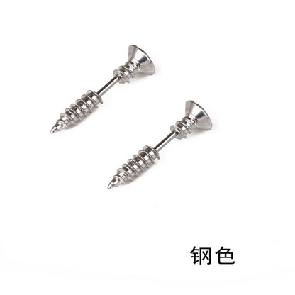 Geometric Plating Titanium Steel Earrings Ear Studs