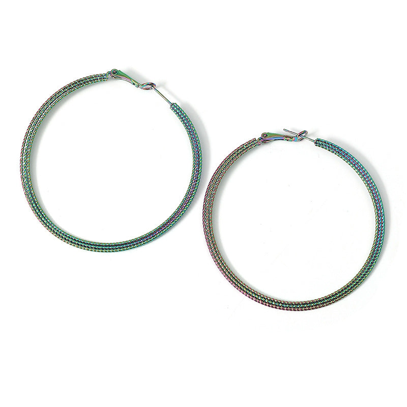 Creative Big Circle Color Simple Earrings