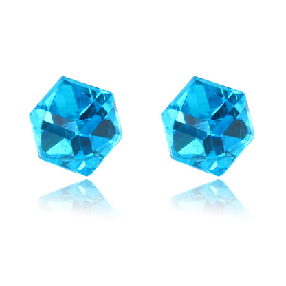 Fashion Cube Color Zircon Magnetic Earrings