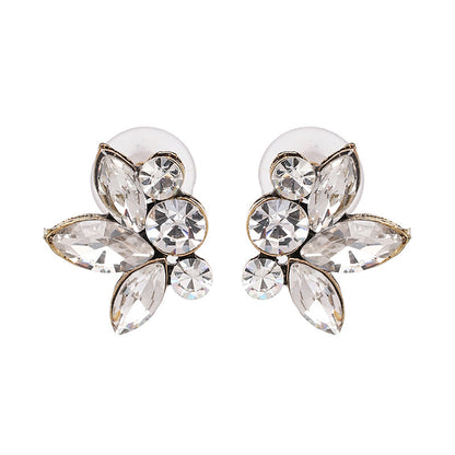 New Style Leaf Diamond Stud Earrings