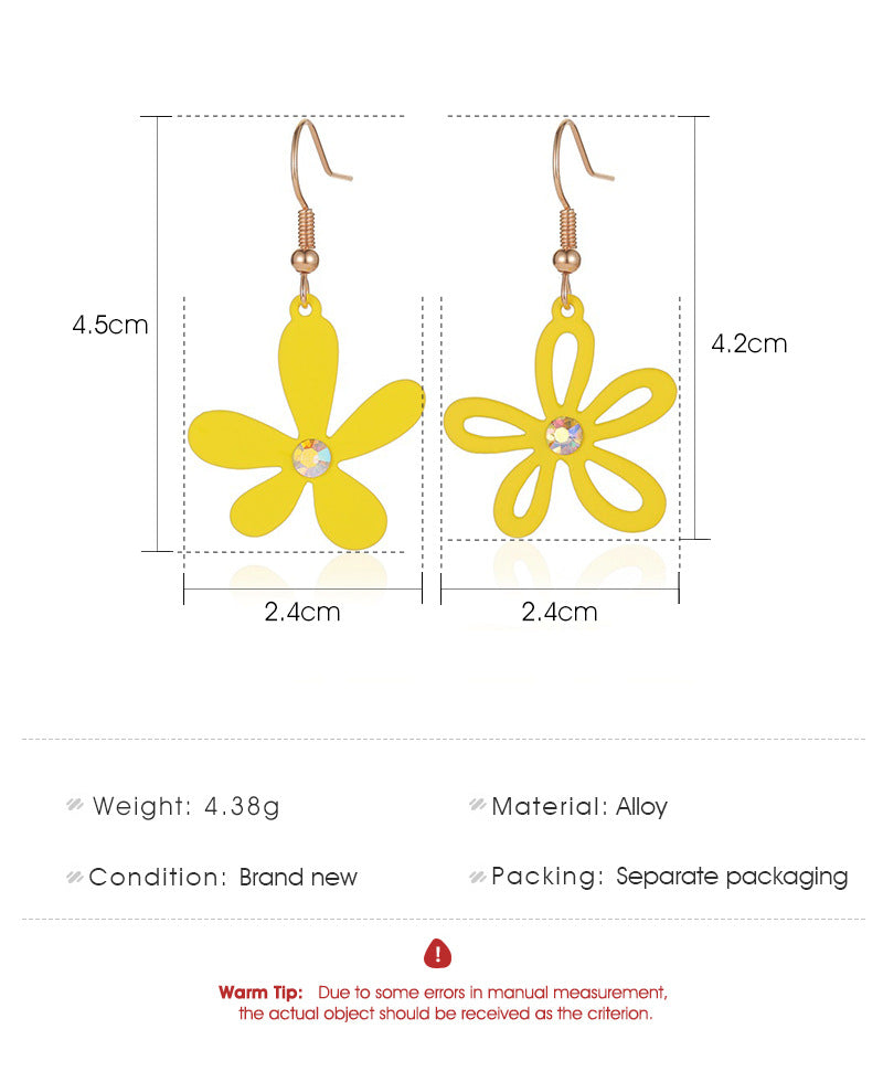 New Earrings About Asymmetric Hollow Flower Earrings Small Fresh Girl Feeling Five Petals Earrings Wholesale Gooddiy