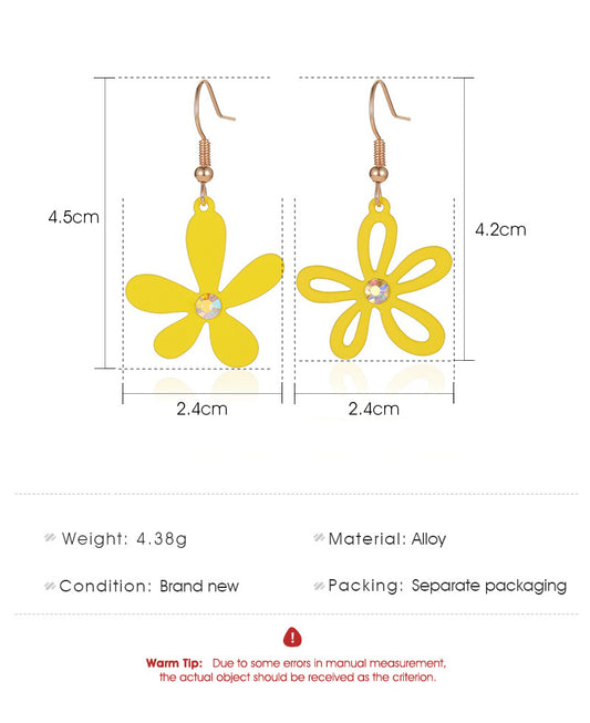 New Earrings About Asymmetric Hollow Flower Earrings Small Fresh Girl Feeling Five Petals Earrings Wholesale Gooddiy