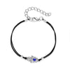 Blue Eye Fashion Flower Crystal Pearl Bead Alloy Bracelet