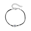 Blue Eye Fashion Flower Crystal Pearl Bead Alloy Bracelet