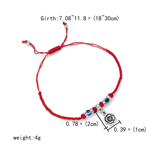 Fashion New Butterfly Turtle Owl Palm Blue Eye Evil Braided Adjustable Alloy Bracelet