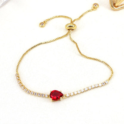 New Simple Copper 18k Gold-plated Color Zirconium Droplet Bracelet