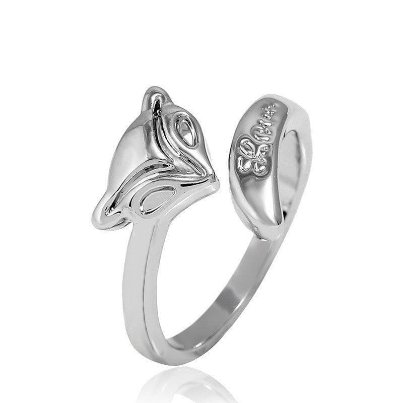 Fashion Creative Cute Animal Fox Geometric Open Alloy Ring