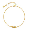 New Copper 18k Gold-plated Zircon Adjustable Devil's Eye Anklet