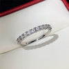 Fashion New Full Circle Full Inlaid Zircon Platinum Plated Copper Ring