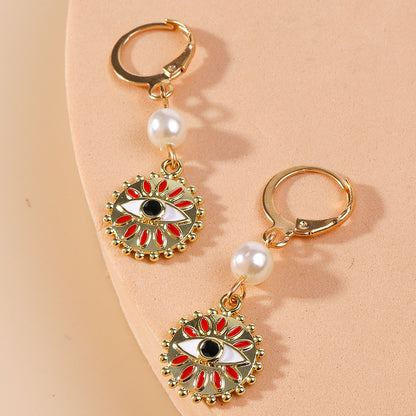 Fashion Ol Devil's Eye Metal Earrings Jewelry