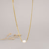 Simple Pearl Titanium Steel 18k Gold Necklace Clavicle Chain Wholesale