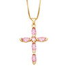 Fashion Cross Copper 18k Gold Plated Necklace In Bulk