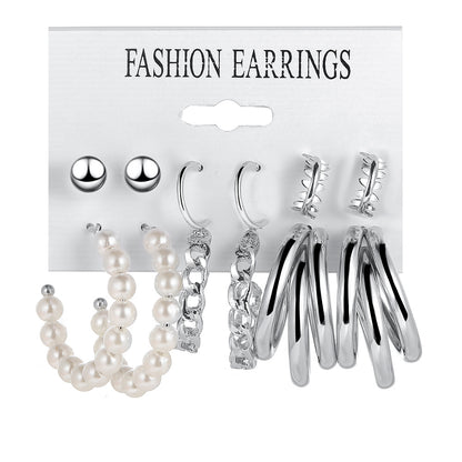 1 Set Simple Style Solid Color Alloy Inlay Rhinestones Women's Drop Earrings Earrings Ear Studs