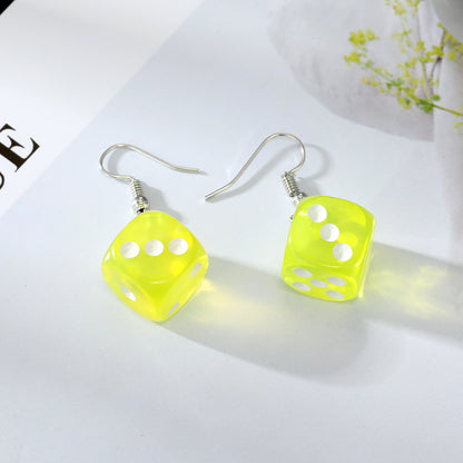 Fashion Ornament New Dice Resin Earrings