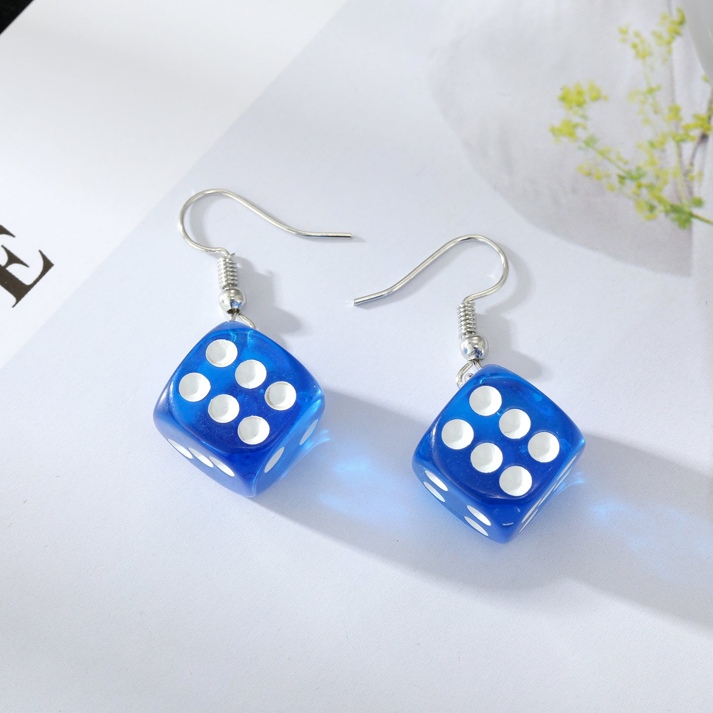 Fashion Ornament New Dice Resin Earrings