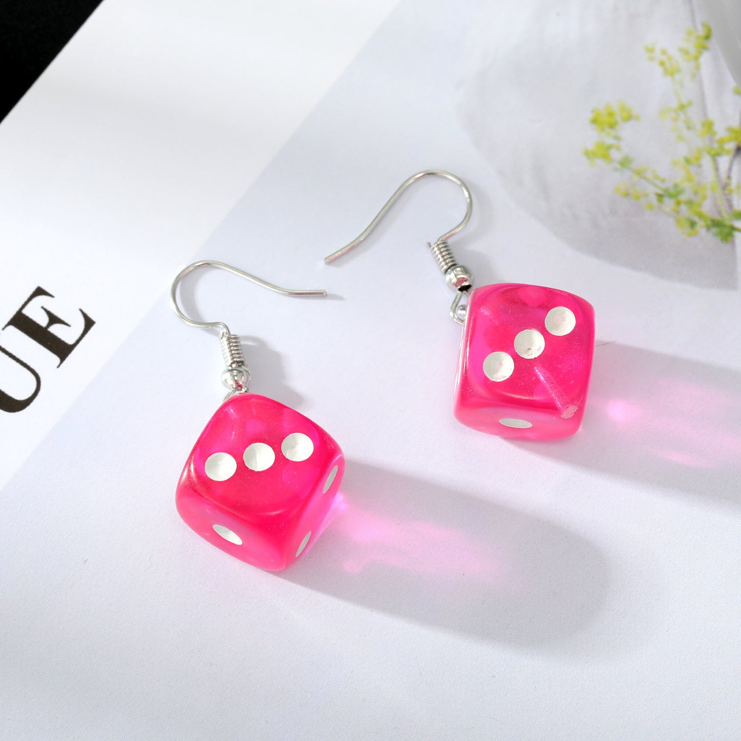 Fashion Ornament New Dice Resin Earrings