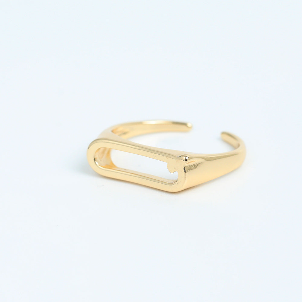 Simple Style Letter Copper Plating Gold Plated Open Ring