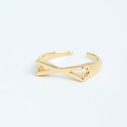 Simple Style Letter Copper Plating Gold Plated Open Ring