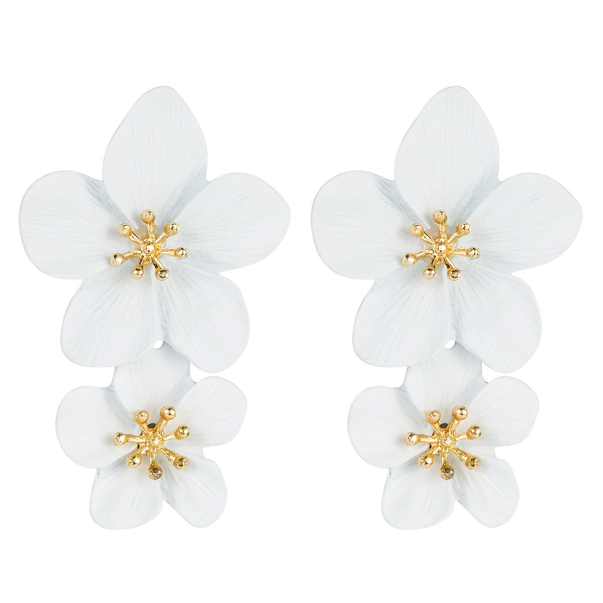 Fashion Double Flower Earrings Nhln143521