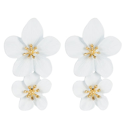 Fashion Double Flower Earrings Nhln143521