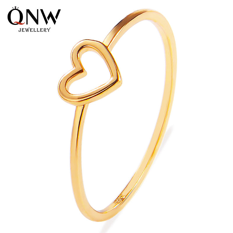 Womens Heart-shaped Electroplated Copper Rings Nhdp157510