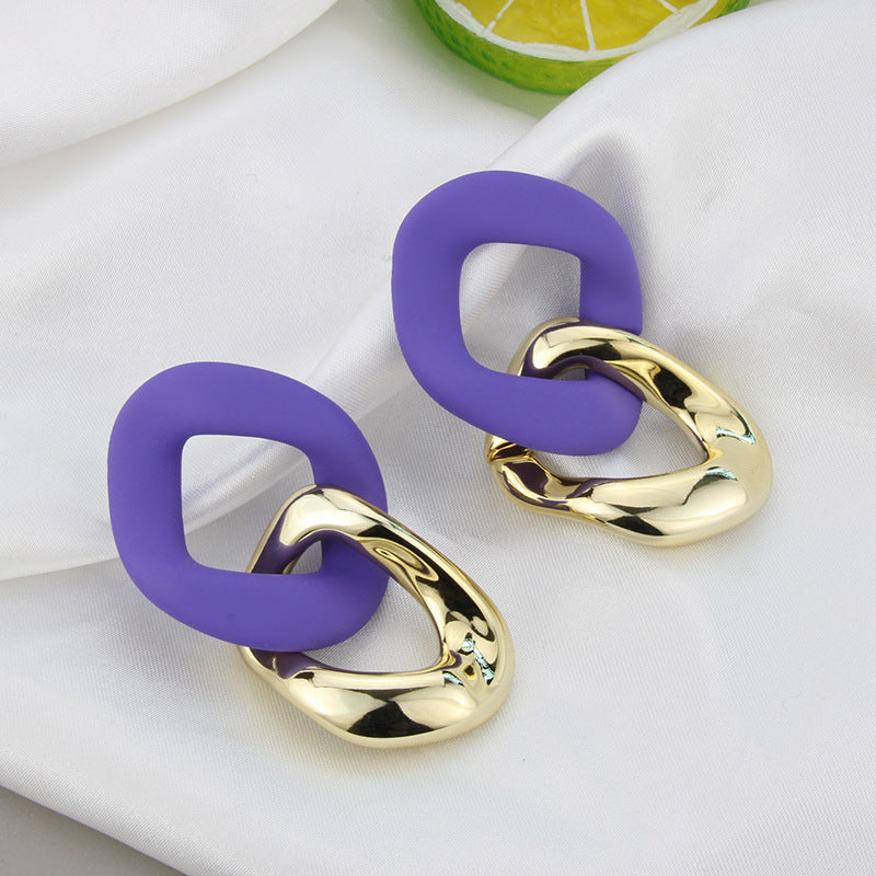 Klein Blue Earrings Korean Version Of Geometric Pendant Earrings