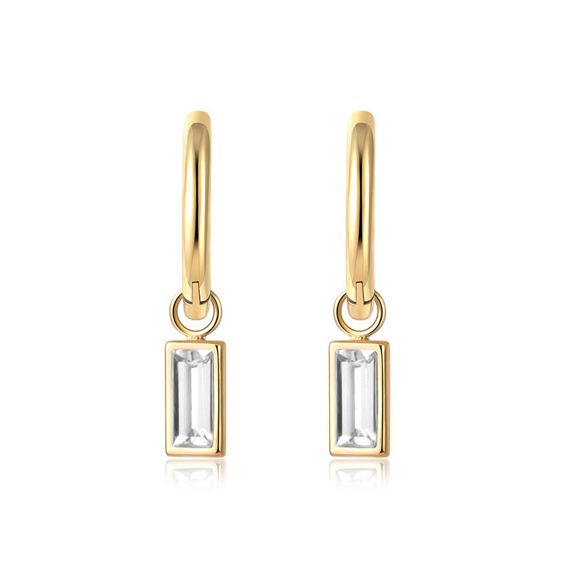 Simple Style Geometric Gold Plated Titanium Steel Earrings