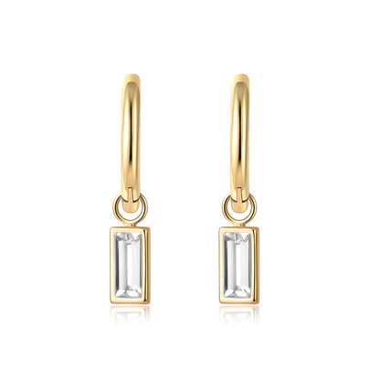 Simple Style Geometric Gold Plated Titanium Steel Earrings