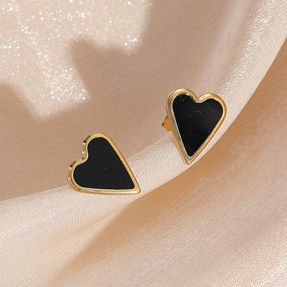 Heart Female Design Enamel Pendant Retro Fashion Simple Clavicle Metal Necklace