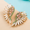 Exaggerated Fan-shaped Bohemian Wings Colorful Rhinestone Earrings