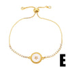 Simple Bee Star Round Copper 18k Gold-plated Zircon Bracelet