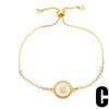 Simple Bee Star Round Copper 18k Gold-plated Zircon Bracelet