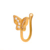 Fashion Creative Copper Perforation-free U-shaped Nasal Splint Piercing Butterfly Flower Snake-shaped Fake Nose Studs