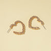 New Earrings Simple Metal Frosted Heart-shaped Earrings Ladies Temperament Carved Opening Love Earrings Wholesale Gooddiy