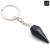 Natural Crystal Agate Stone Hexagonal Cone Key Chain Wholesale Nihaojewelry