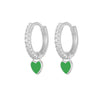 Fashion Heart-shaped Earrings Ear Buckle Drop Oil Copper Earrings