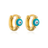 Simple 18k Gold Plated Zircon Dripping Oil Devil's Eye Earrings