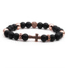 Basic Classic Style Cross Tiger Eye Inlay Artificial Gemstones Bracelets