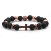 Basic Classic Style Cross Tiger Eye Inlay Artificial Gemstones Bracelets