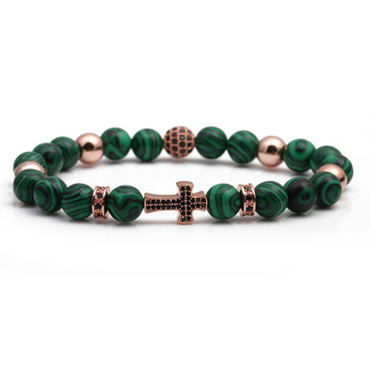 Basic Classic Style Cross Tiger Eye Inlay Artificial Gemstones Bracelets