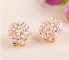 Fashion Colorful Round Hydrangea Drop Oil Diamond Flower Alloy Ear Clip